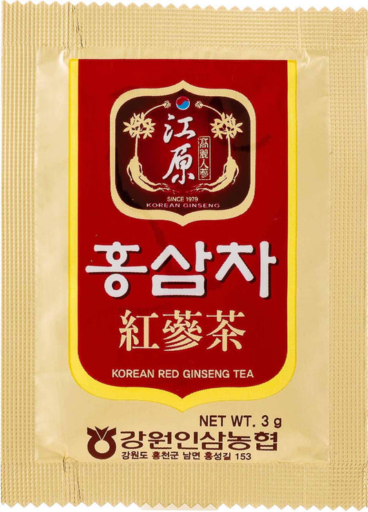 Close-up of granules shows rich ginseng texture for a robust cup.