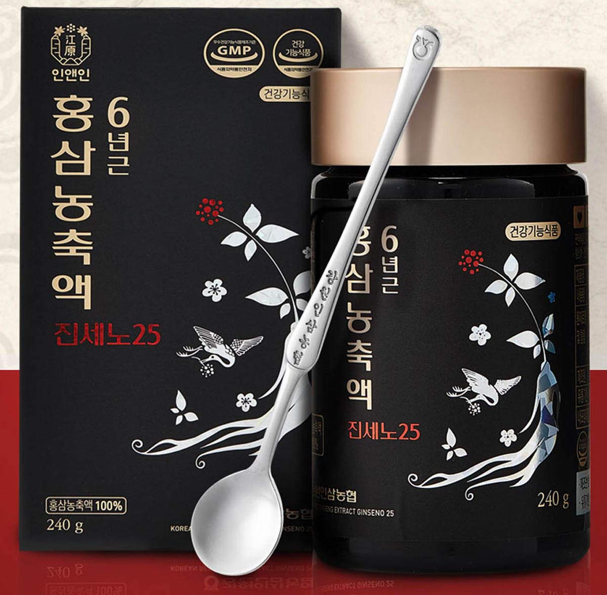 Gangwoninsam red ginseng bottle front for daily vitality support.