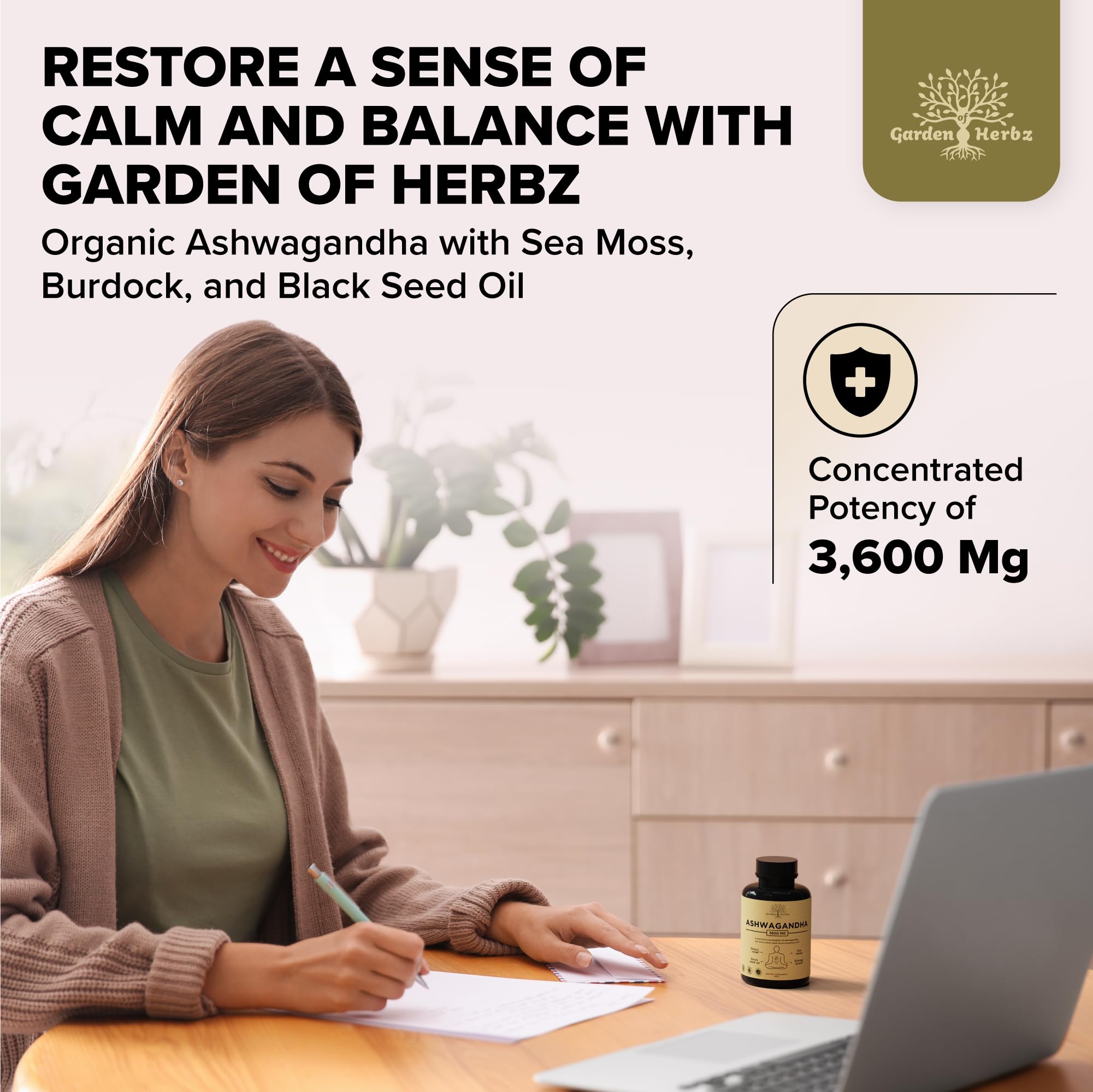 Garden of Herbz Irish sea moss capsules rich in minerals for skin support.