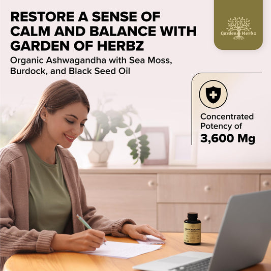 Garden of Herbz Irish sea moss capsules rich in minerals for skin support.