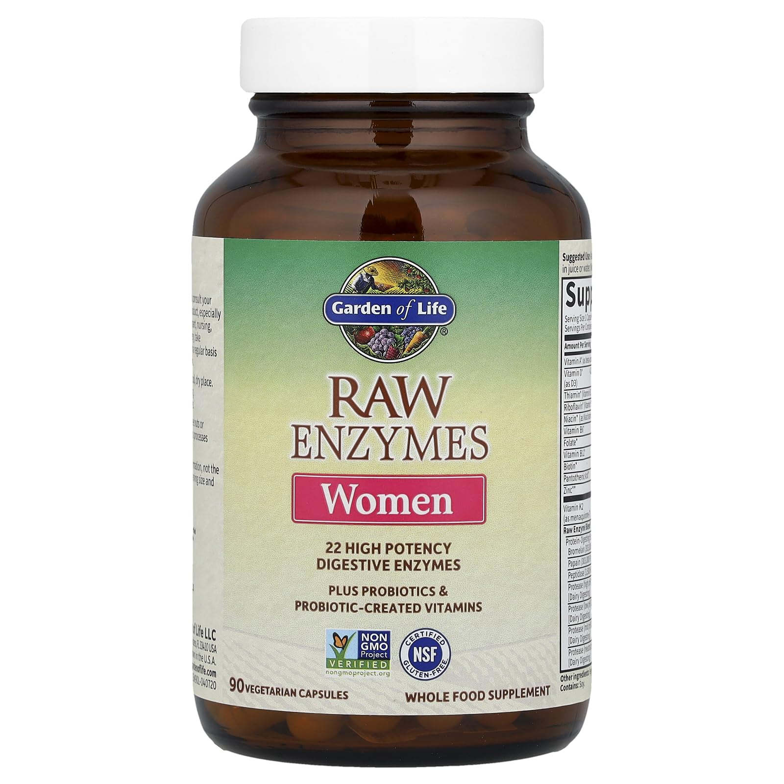Garden of Life RAW Enzymes with bromelain and papain illustration for digestion