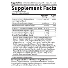 Garden of Life calcium tablets close-up illustrating easy-to-take form.