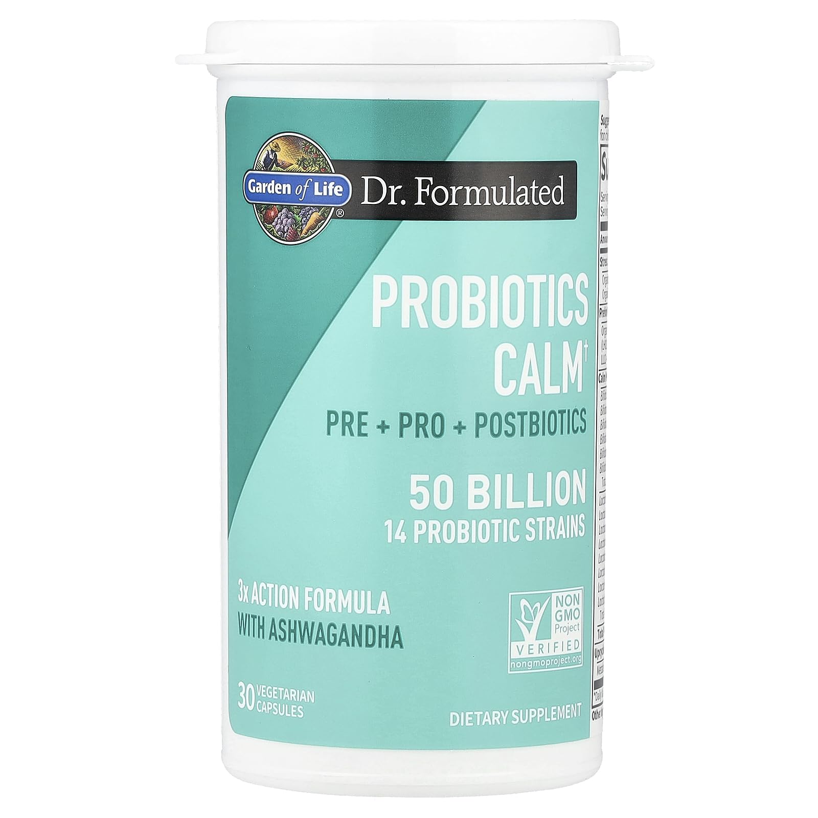 Garden of Life Calm postbiotics boost probiotic activity for resilient gut health.