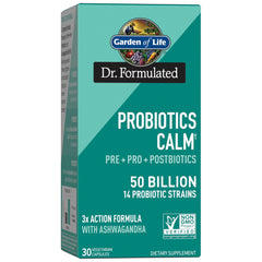 Garden of Life Calm probiotic 50 billion CFU capsule supports mood and digestive balance.