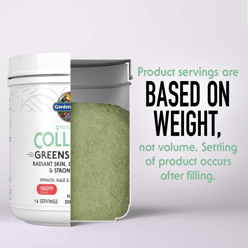 Garden of Life Collagen Greens Apple smoothie shows vibrant color and nutritious boost.