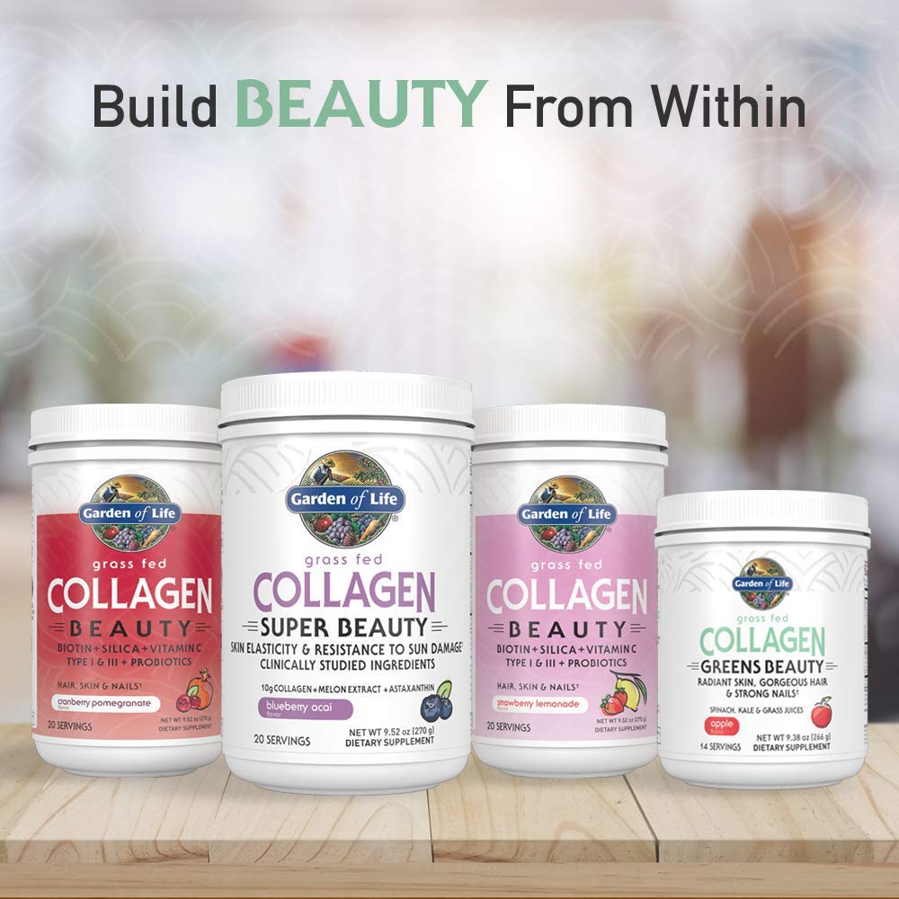Garden of Life Collagen Greens gluten-free non-GMO certifications badge.