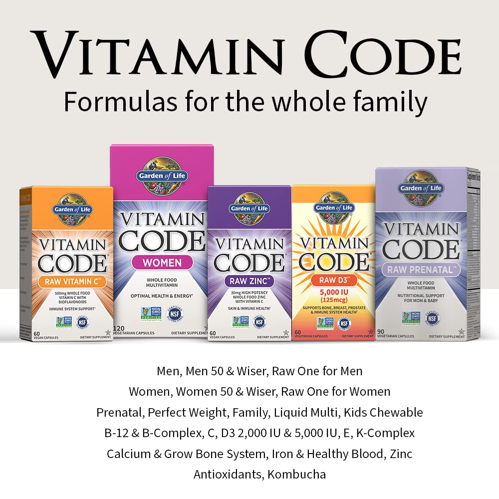 Garden of Life family multivitamin supports immune health and energy.