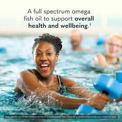 Close-up of label shows EPA, DHA, DPA for comprehensive omega-3 benefits