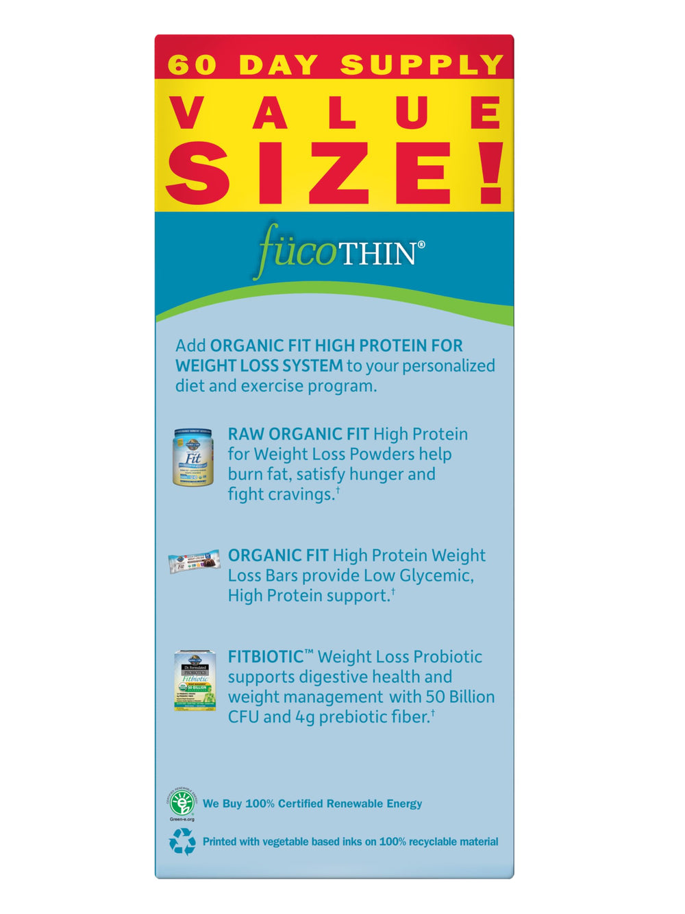 Garden of Life fucoThin bottle beside workout gear for on-the-go weight management