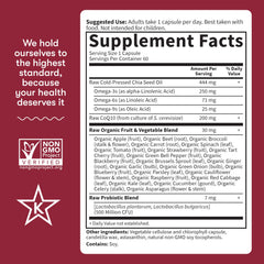 Garden of Life gluten-free and dairy-free CoQ10 supplement details.