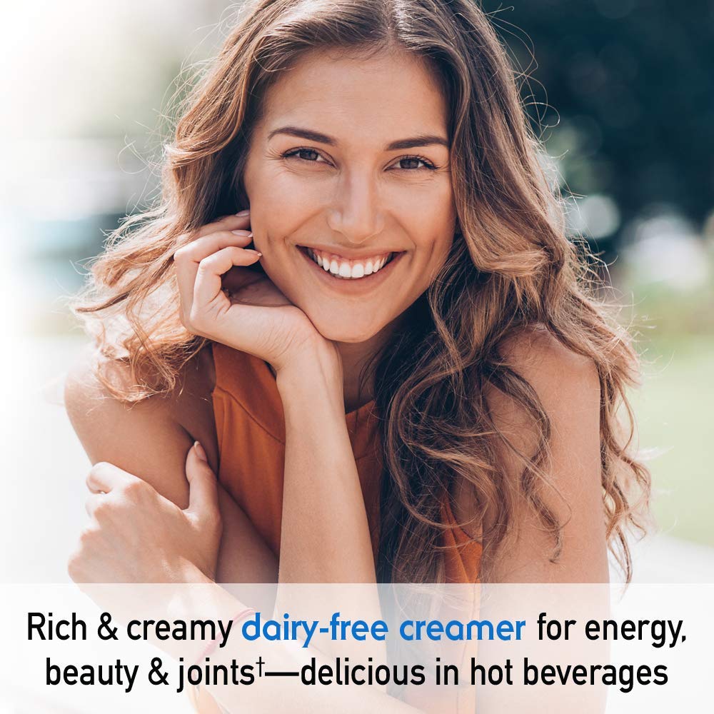 Garden of Life collagen creamer vanilla ingredients close-up emphasize coconut MCT blend.