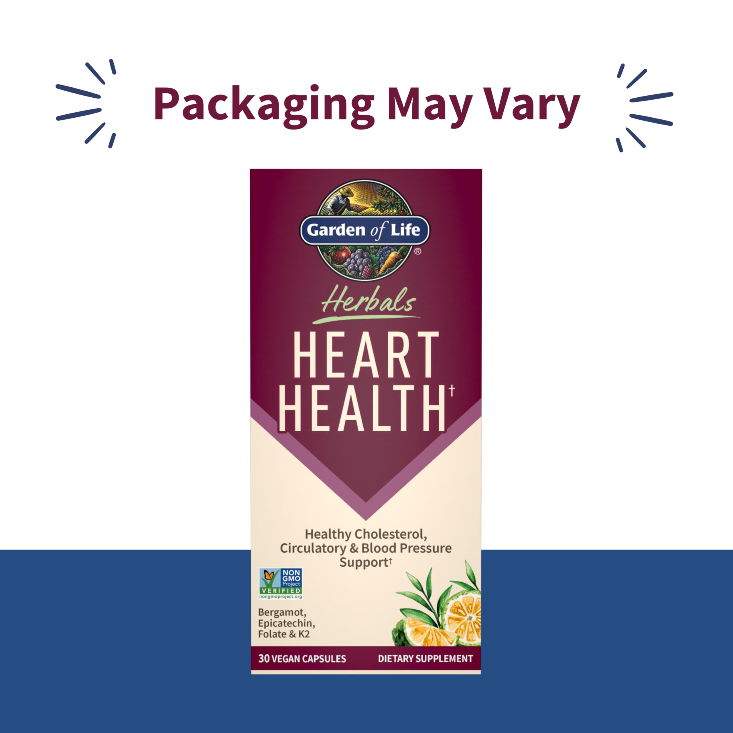 Garden of Life Herbals Heart Health capsule ready for daily cardiovascular wellness.