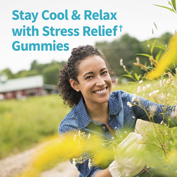 Garden of Life Herbals Stress Relief Gummy two gummies with a berry flavor for daily balance.