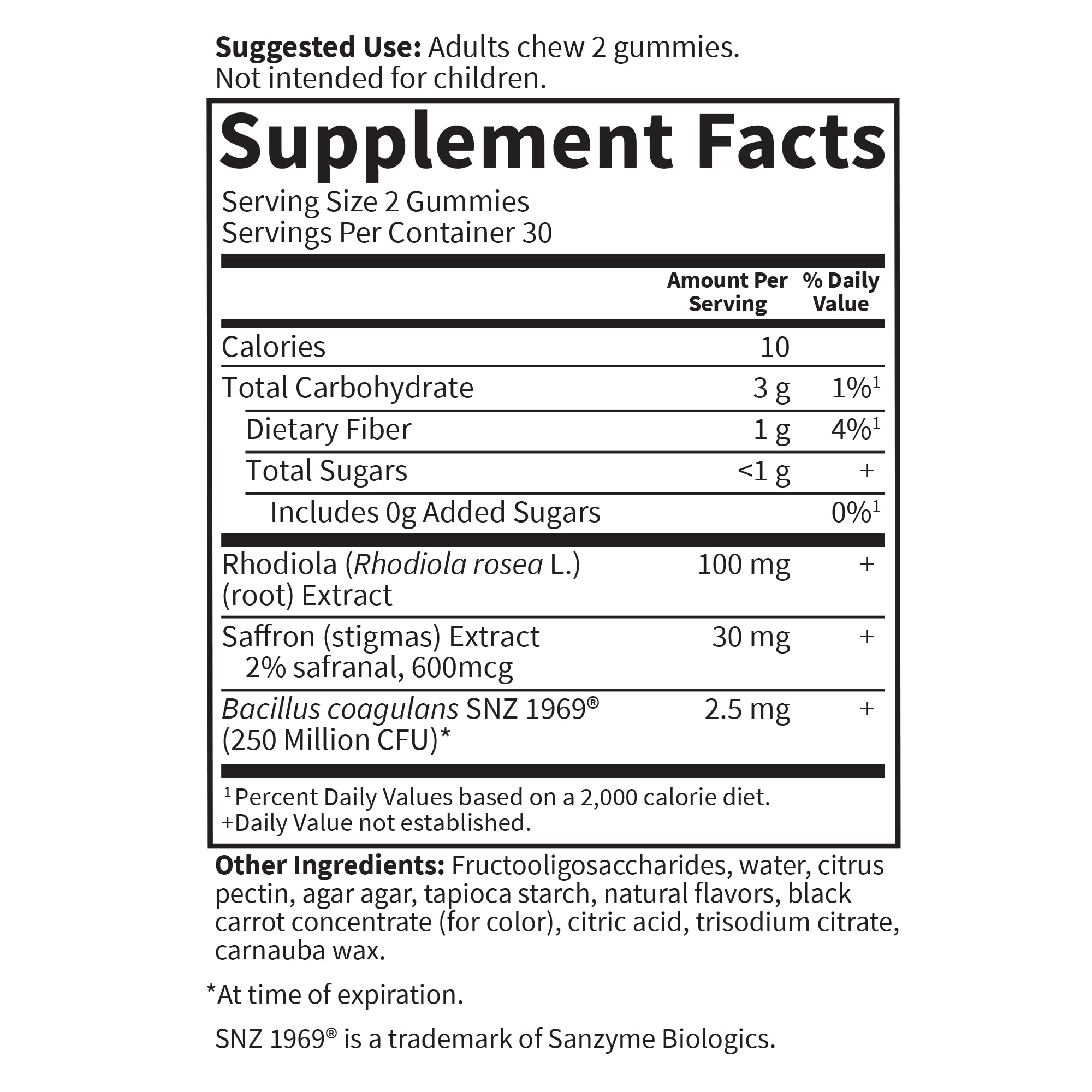 Garden of Life Herbals Stress Relief Gummy berry flavor with less than one gram sugar per serving.
