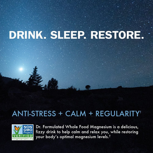 Garden of Life magnesium fizz in glass for calm nights