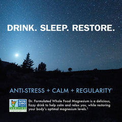 Garden of Life magnesium fizz in glass for calm nights