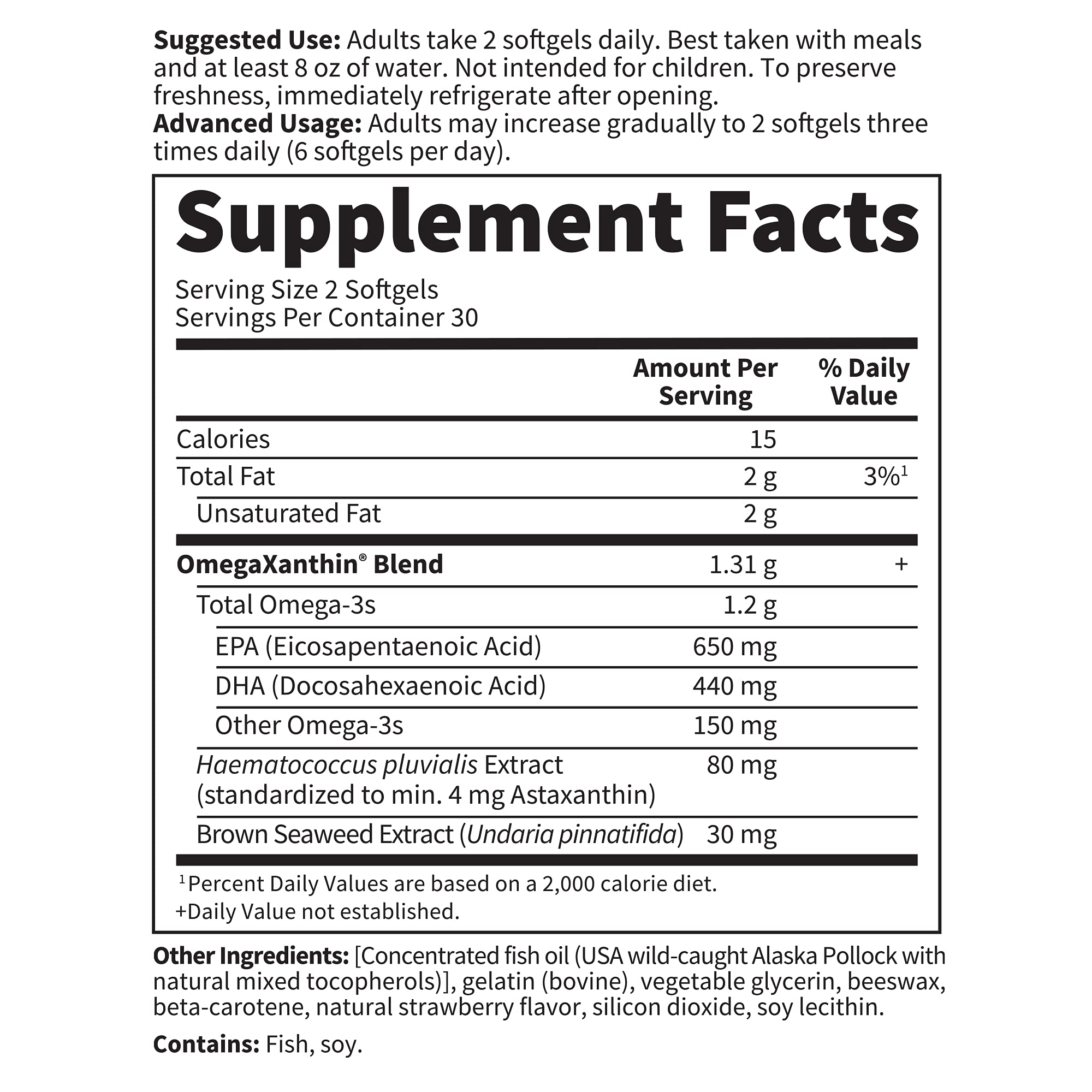 USA wild-caught Alaskan Pollock oil in Oceans 3 Beyond Omega-3 bottle
