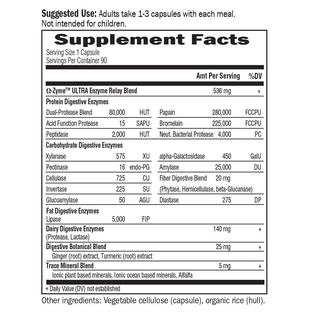 Garden of Life Omega-Zyme Ultra vegetarian-friendly formula