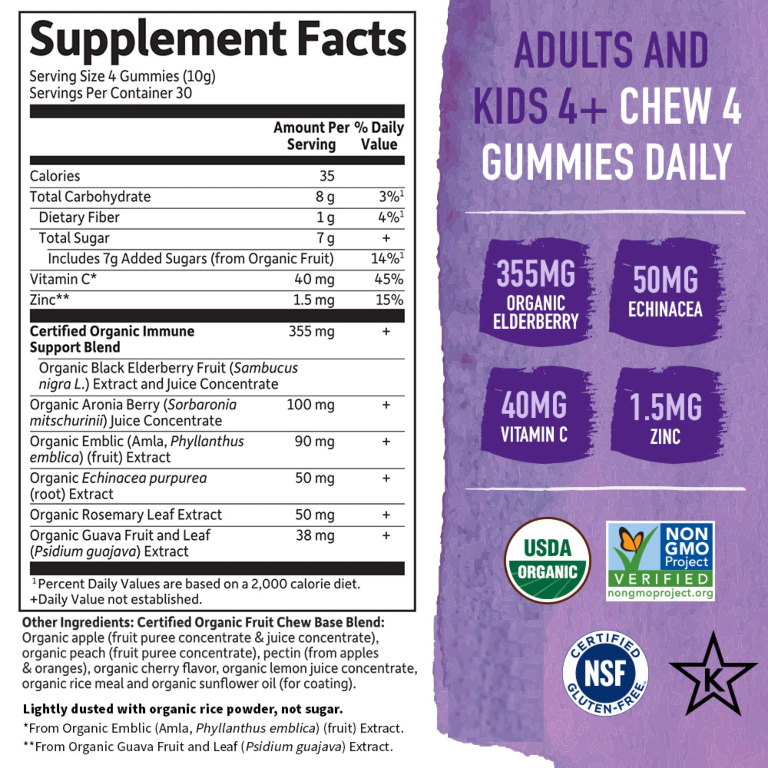 Garden of Life Organics Elderberry Gummies kids-serving pack shown for family routines.