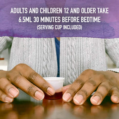 Sleep blend with chamomile and valerian in Garden of Life Organics syrup for evenings.
