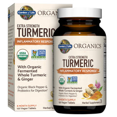Garden of Life Organics Extra Strength Turmeric bottle for daily support