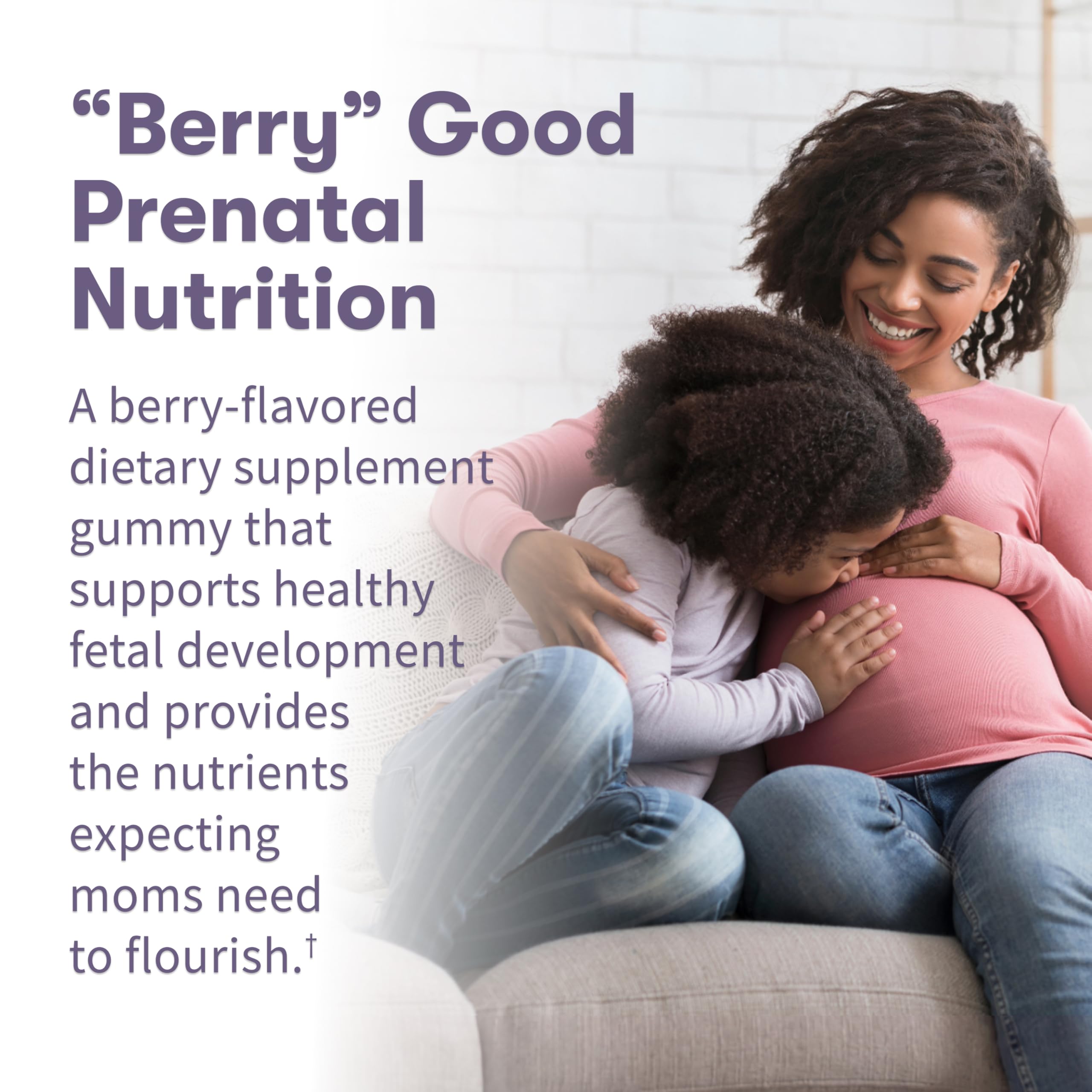 Garden of Life Organics Prenatal Gummies ingredients panel highlighting organic nine-fruit blend