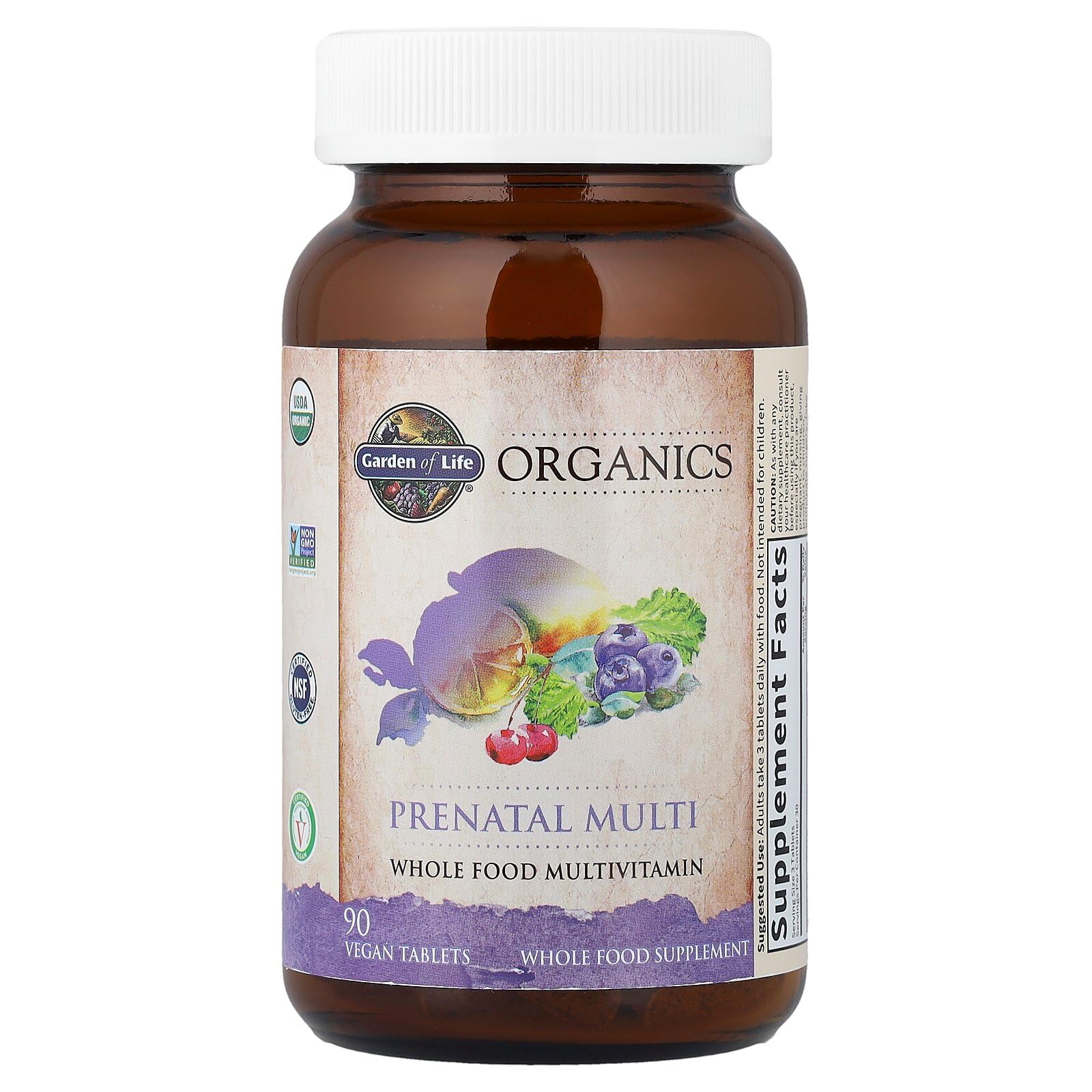 Garden of Life Organics Prenatal Multi organic-fruits-veggies graphic—whole-food nutrition from plants