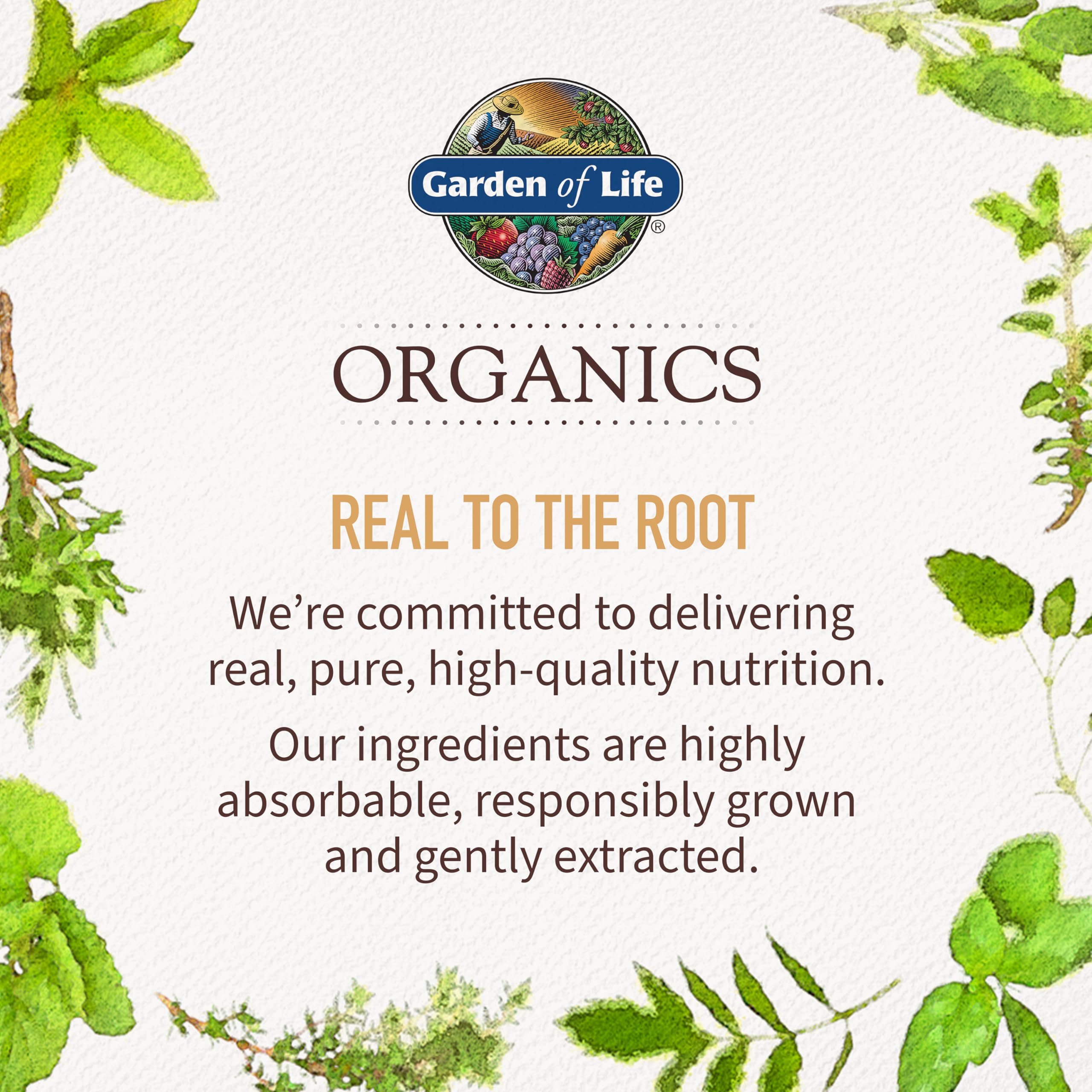 Garden of Life Organics Prenatal Multi packaging shows organic, vegan, gluten-free badges