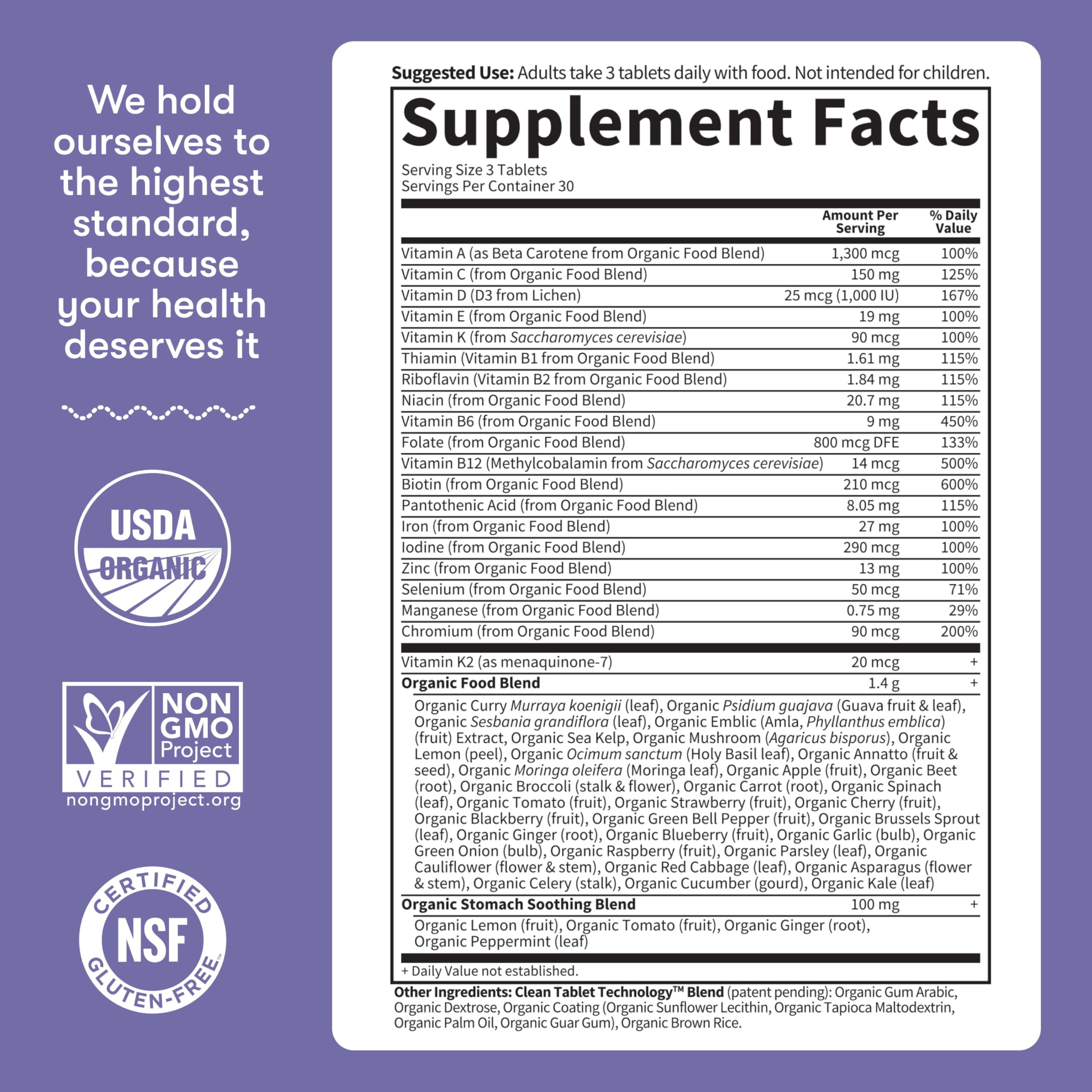Garden of Life Organics Prenatal Multi vegan D3 from lichen—vegetarian vitamin D source