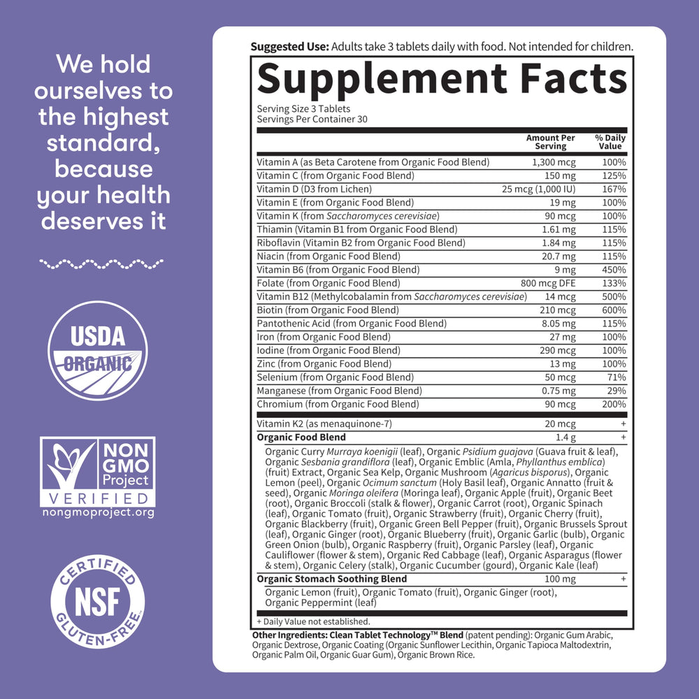 Garden of Life Organics Prenatal Multi vegan D3 from lichen—vegetarian vitamin D source