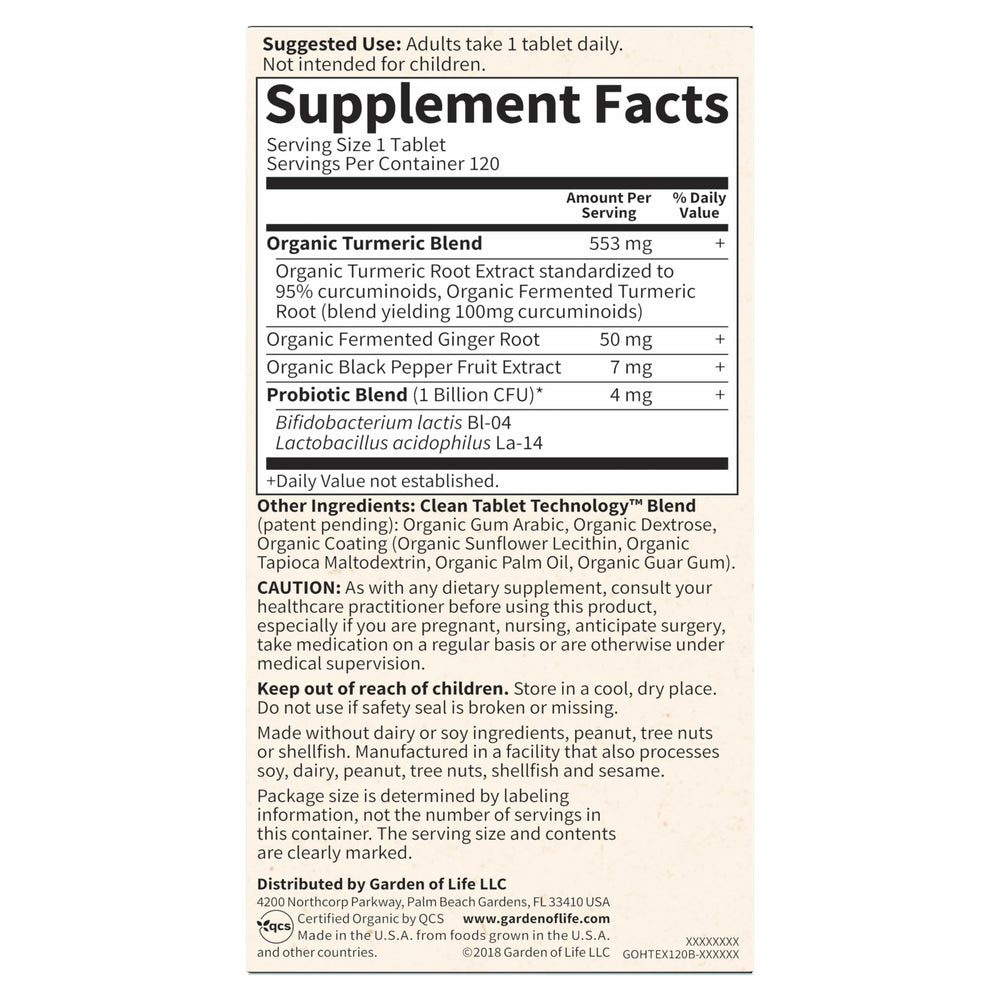 Garden of Life Organics turmeric and ginger close-up for antioxidant support