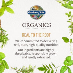Bottle of Garden of Life Organics Turmeric Gummy on a table with serving ideas for daily use.