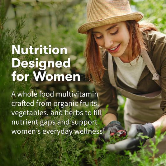 Packaging close-up of Garden of Life Organics Women’s Multivitamin highlighting organic certification