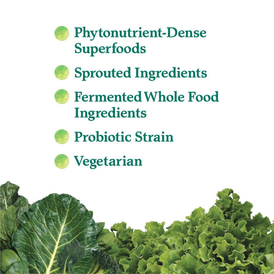 Garden of Life Perfect Food green powder jar for easy mixing into smoothies