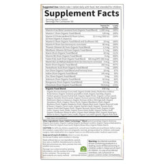 Garden of Life Prenatal nutrition panel shows complete vitamin coverage