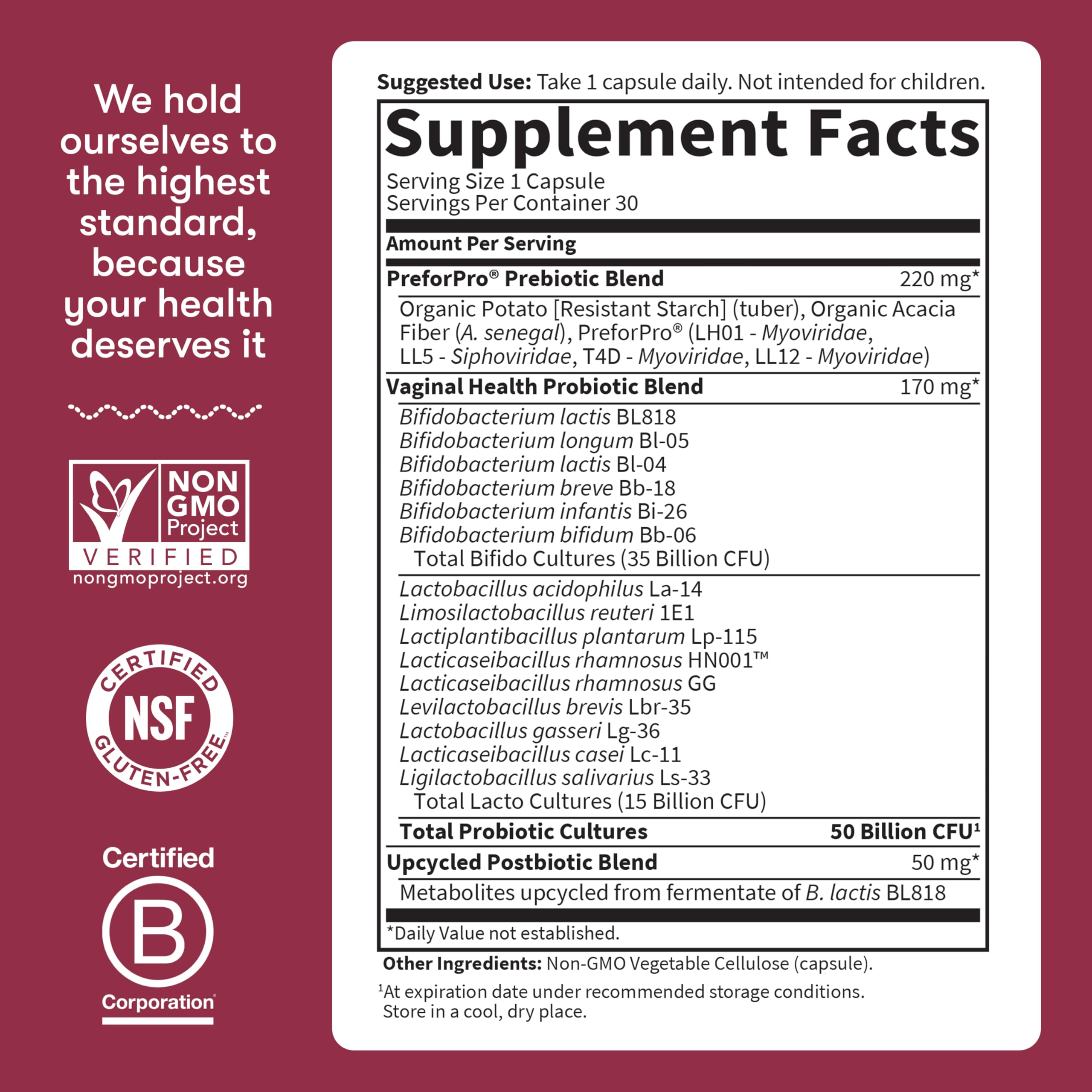 Garden of Life probiotic blend image communicates digestive and immune balance
