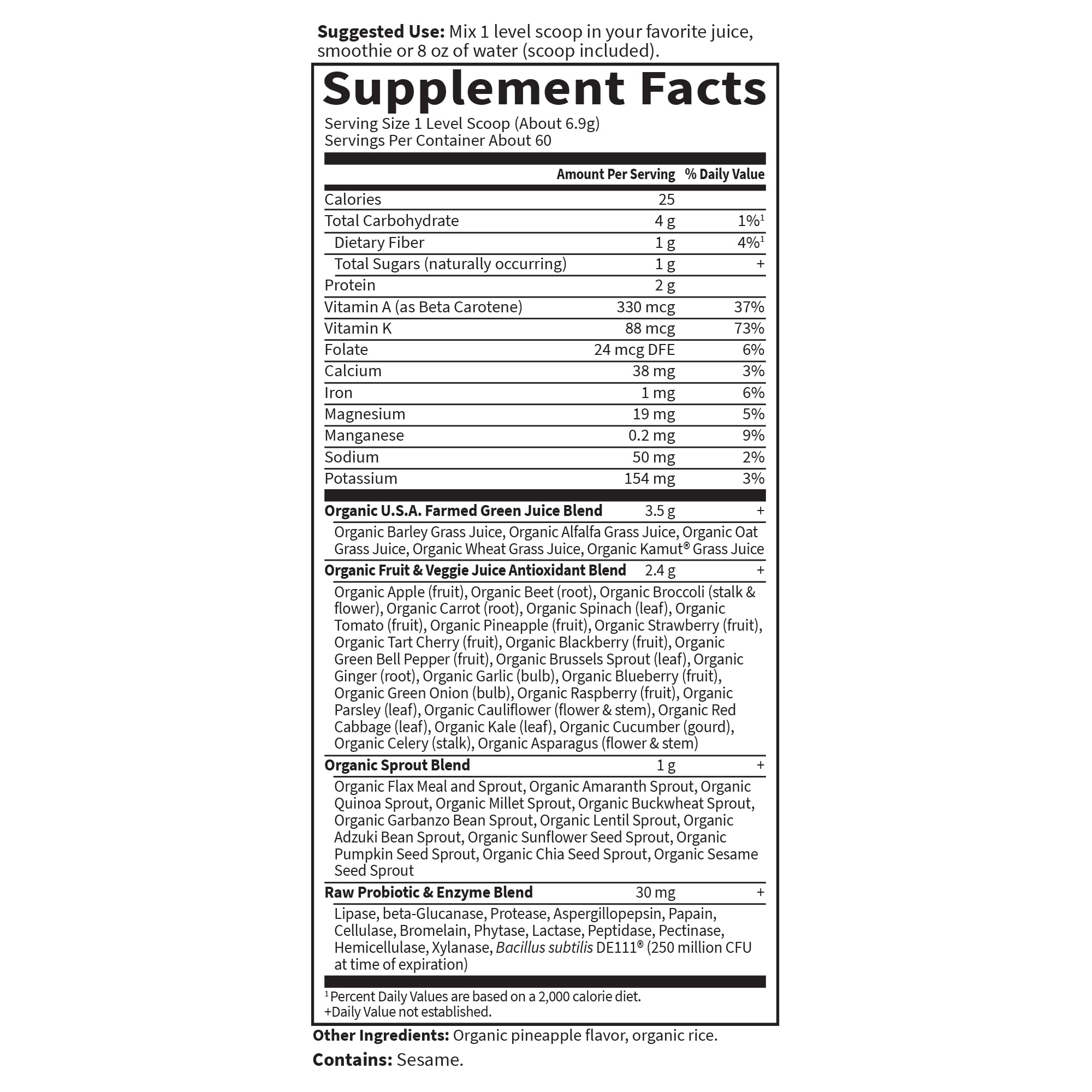Garden of Life probiotics and enzymes close-up highlighting digestive blend.