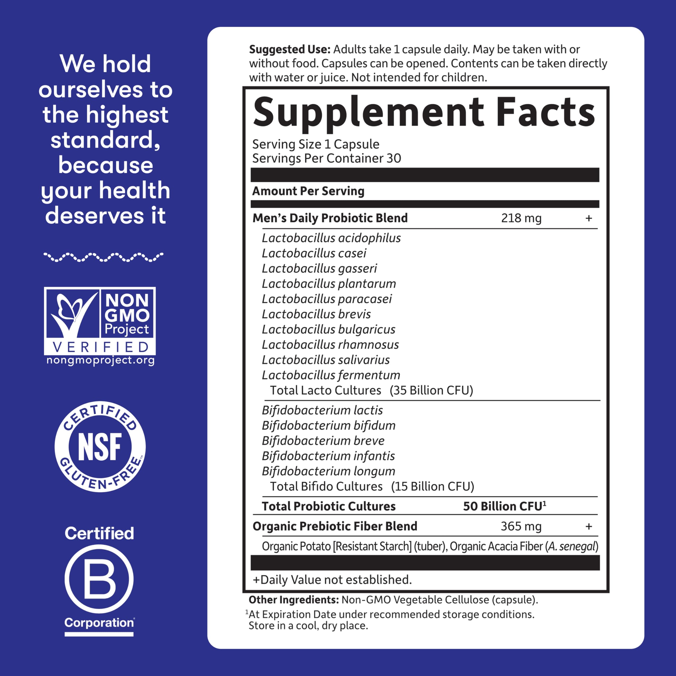 Garden of Life Probiotics for immune support for men's health