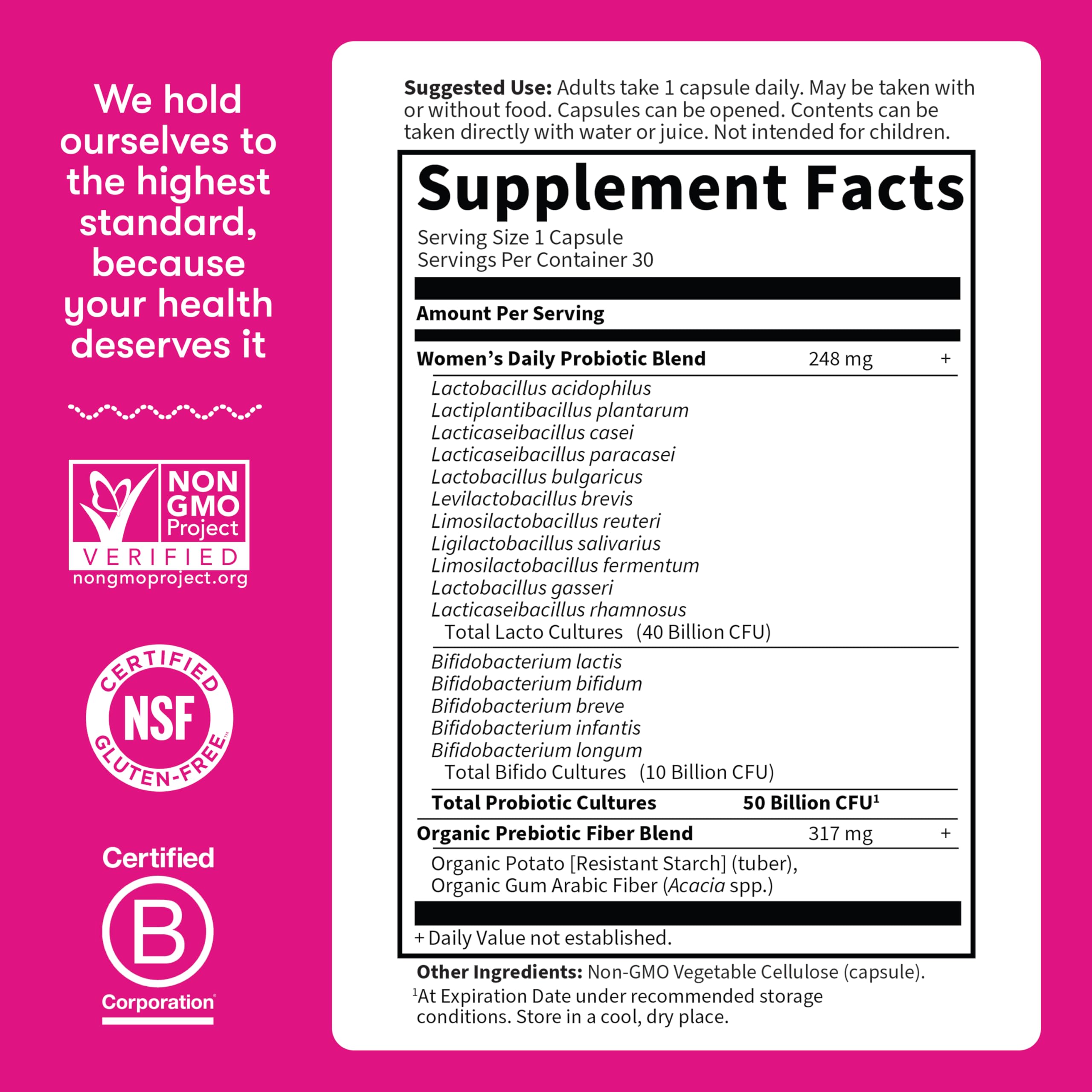 Garden of Life shelf-stable probiotic packaging for convenience