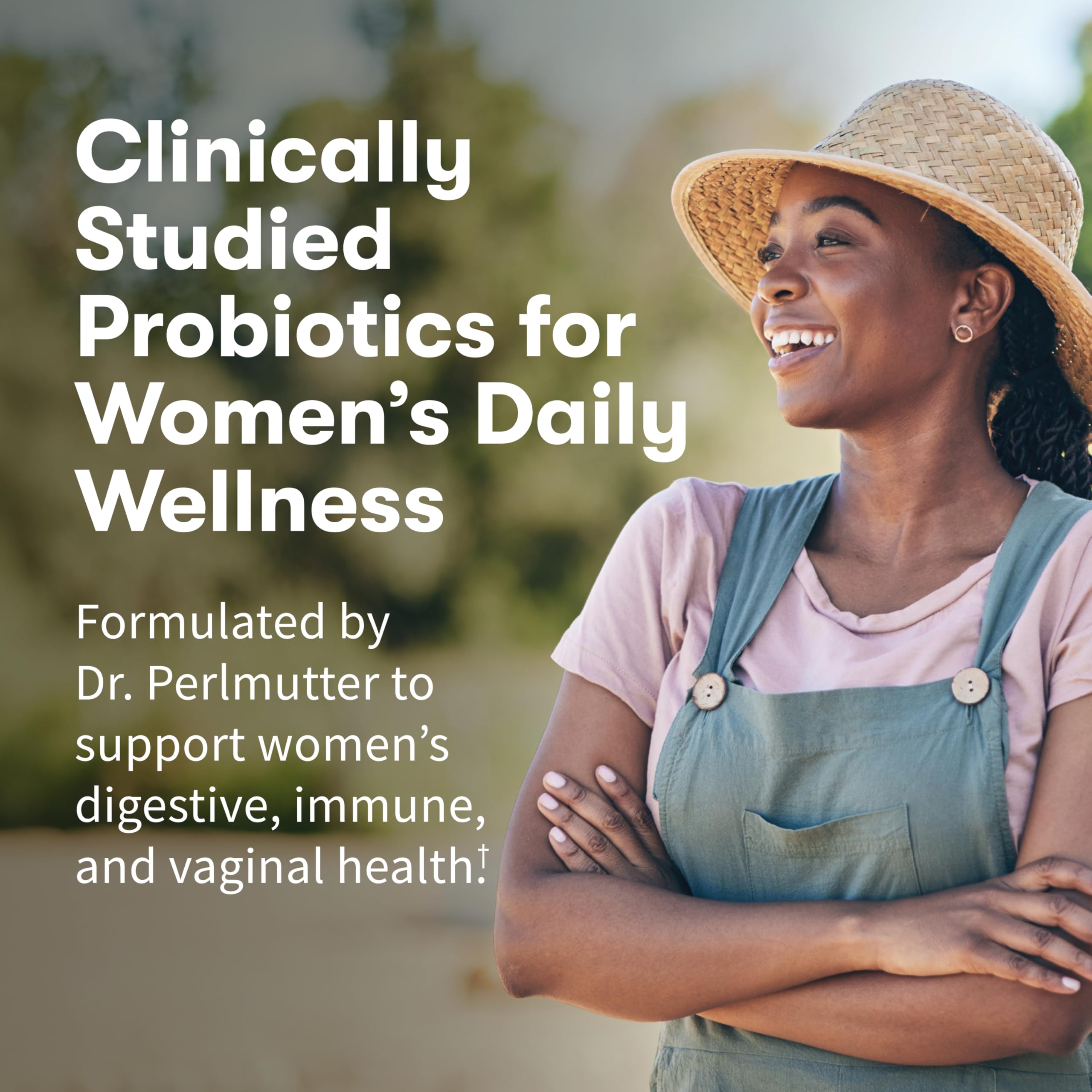 Garden of Life probiotic bottle highlighting 50 Billion CFU and strains