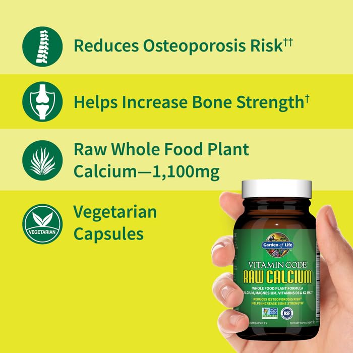 Garden of Life Raw Calcium bottle back with complete ingredient details