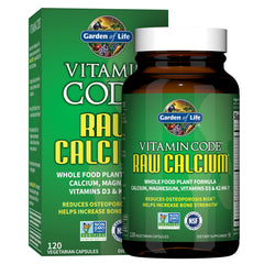 Garden of Life Raw Calcium bottle front view showing plant-based minerals for daily use