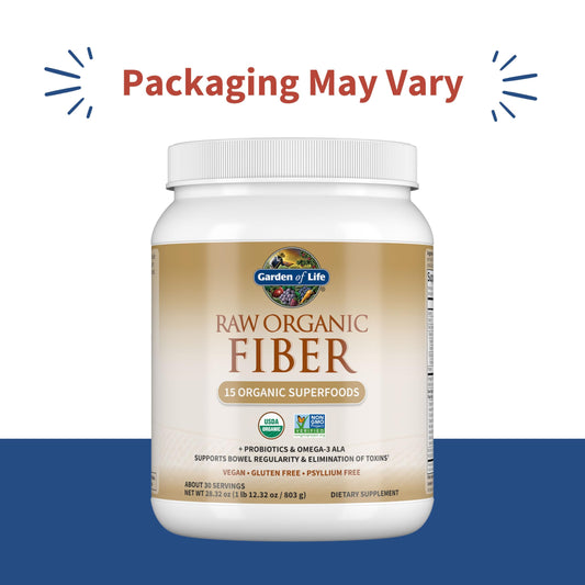 Label highlights 15 organic superfoods and probiotics.