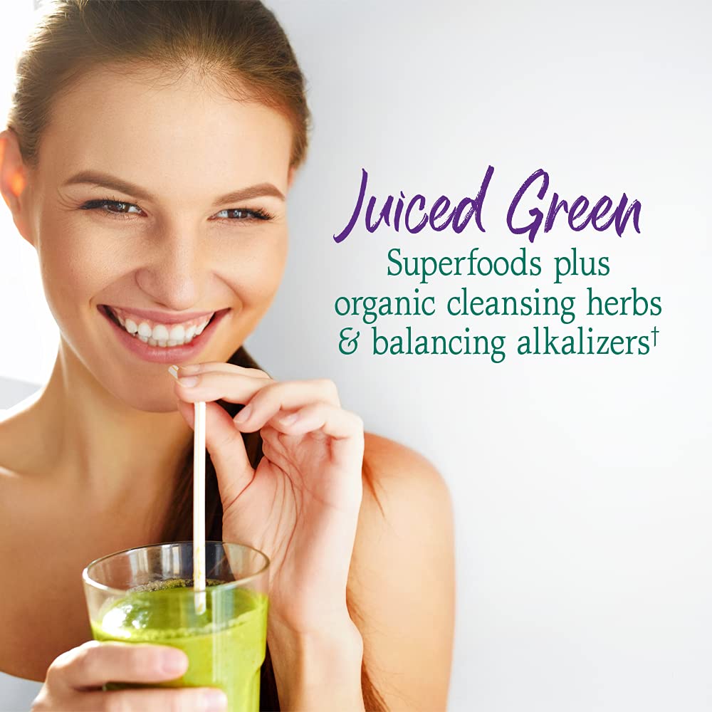 Garden of Life Raw Organic Perfect Food pour showing mixable powder for smoothies and hydration