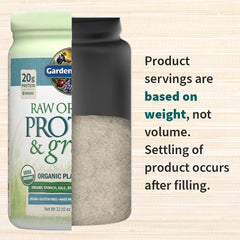 Garden of Life Raw Organic Protein & Greens probiotics label indicates gut friendly options