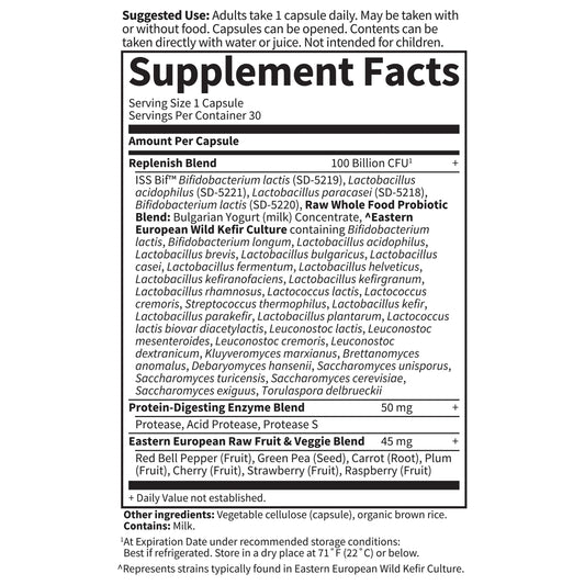 Garden of Life Raw Probiotics capsules closeup ready for daily use