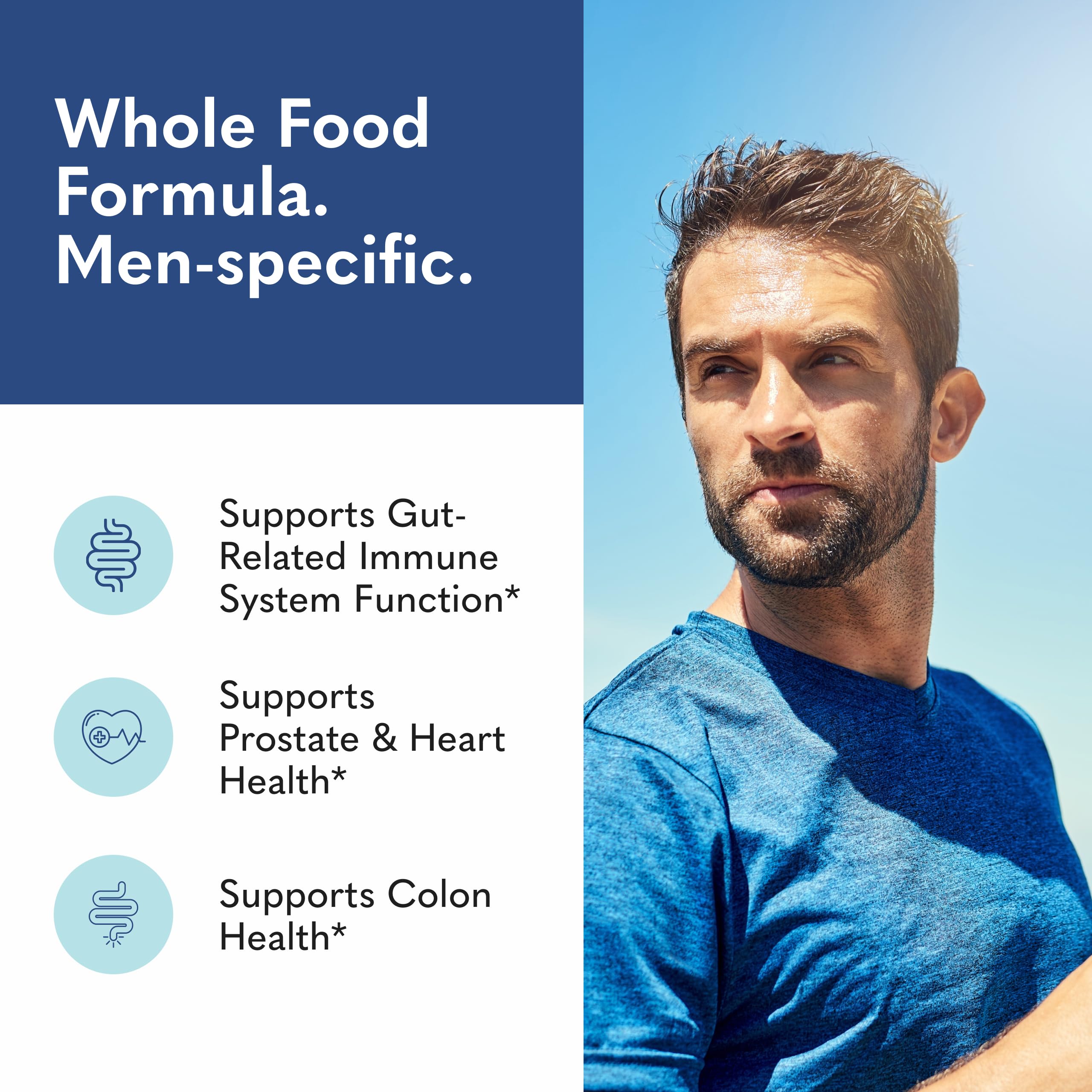 RAW Probiotics Men label close-up highlighting potency and strains.