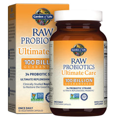 Garden of Life Raw Probiotics Ultimate Care bottle for daily gut support