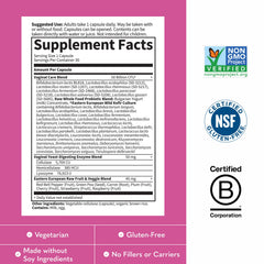 Garden of Life Vaginal Care ingredients list highlights Bulgarian yogurt concentrate and kefir culture