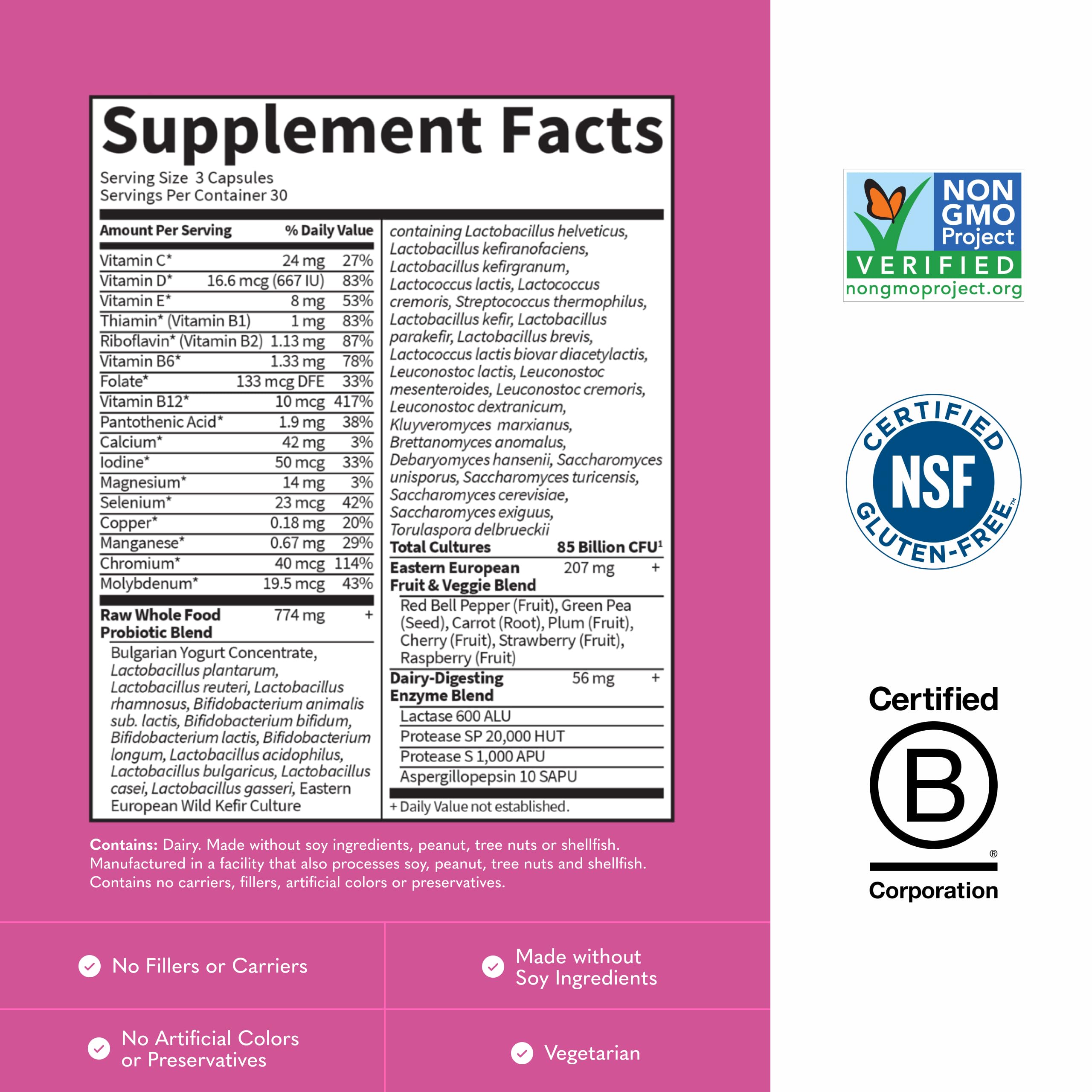Front label of Garden of Life Raw Probiotics Women 50 & Wiser